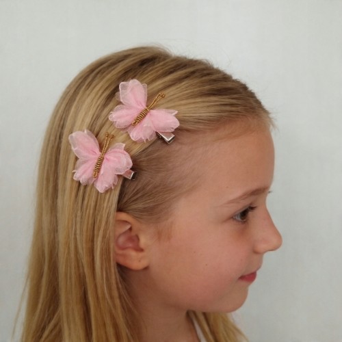 Spinki do włosów motylki dla dziewczynki , ozdobne klamerki boho 2 szt.