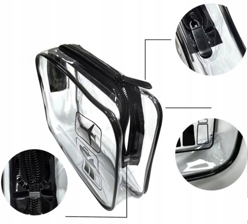 Kosmetyczka do samolotu przezroczysta, wodoodporna na kosmetyki 20x15x6 cm 