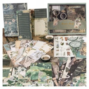 Zestaw do scrapbookingu VINTAGE naklejki kreatywne papierki XXL na PREZENT