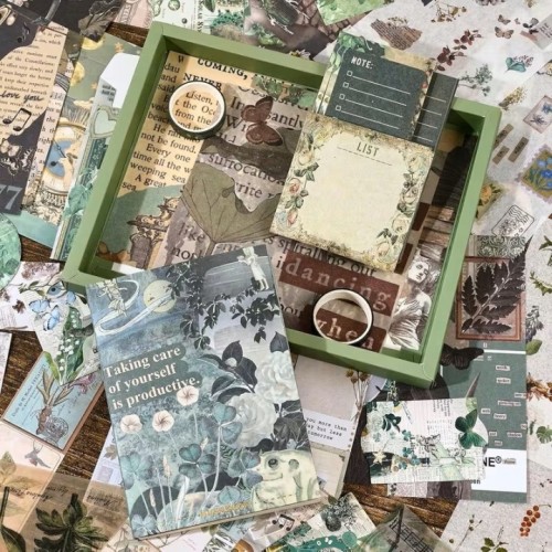 Zestaw do scrapbookingu VINTAGE naklejki kreatywne papierki XXL na PREZENT