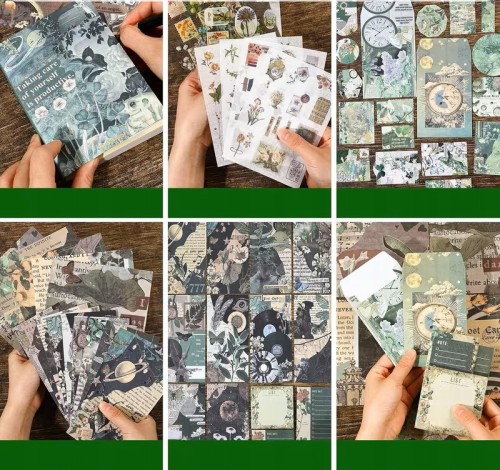 Zestaw do scrapbookingu VINTAGE naklejki kreatywne papierki XXL na PREZENT