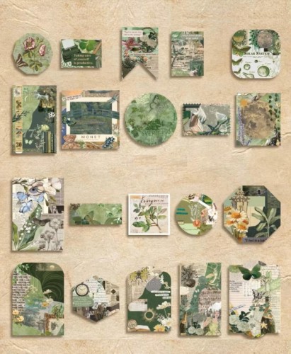Zestaw do scrapbookingu VINTAGE naklejki kreatywne papierki XXL na PREZENT