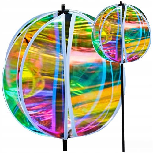 Wiatrak Ogrodowy Holograficzny – Kolorowy Kręciołek do Ogrodu 90 cm