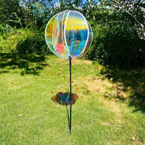 Wiatrak Ogrodowy Holograficzny – Kolorowy Kręciołek do Ogrodu 90 cm
