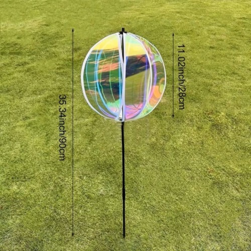 Wiatrak Ogrodowy Holograficzny – Kolorowy Kręciołek do Ogrodu 90 cm