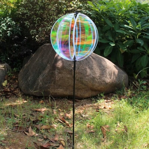 Wiatrak Ogrodowy Holograficzny – Kolorowy Kręciołek do Ogrodu 90 cm
