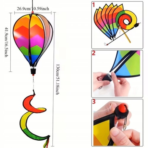 Wiatrak Ogrodowy Balon – Kolorowy Kręciołek Dekoracyjny 130 cm