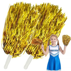 Pompony cheerleaderki do tańca na występy złote 2 szt. 