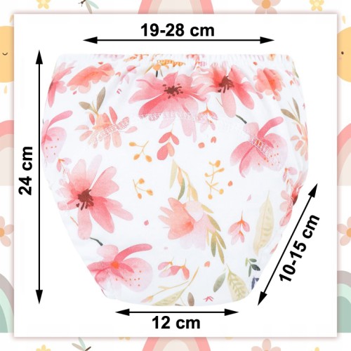 Majtki pieluchy treningowe do nauki sikania bawełniane 12-16 kg model kwiatuszki