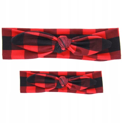 Opaski do włosów pin-up dla mamy i córki matchy matchy 2 szt. w kratkę