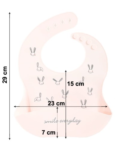 Śliniak silikonowy regulowany króliczki