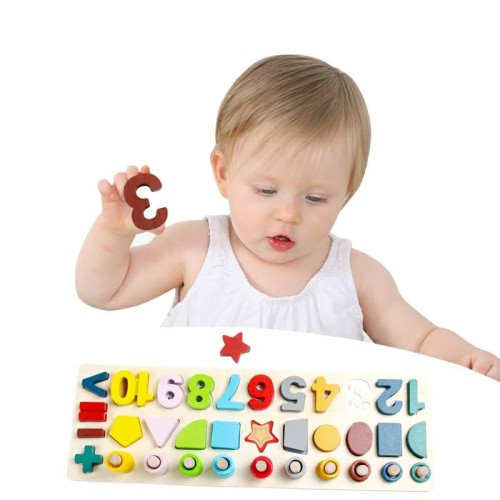Układanka drewniana sorter edukacyjny montessori XM-007