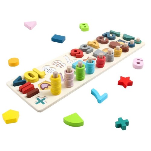 Układanka drewniana sorter edukacyjny montessori XM-007