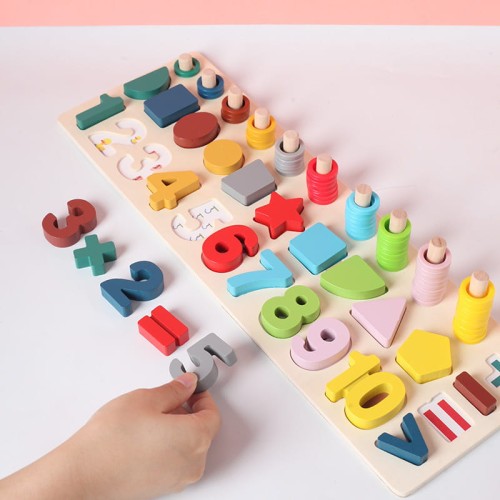 Układanka drewniana sorter edukacyjny montessori XM-007