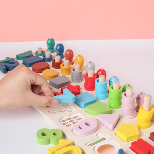 Układanka drewniana sorter edukacyjny montessori XM-007