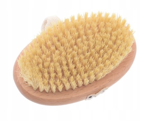 Szczotka do masażu ciała na sucho antycellulitowa drewniana naturalne włosie