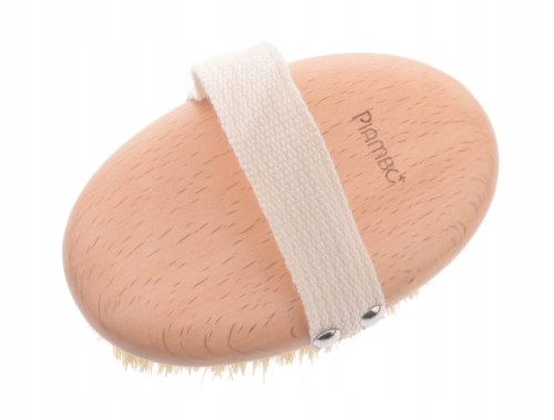 Szczotka do masażu ciała na sucho antycellulitowa drewniana naturalne włosie