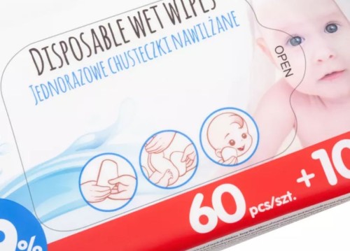 Jednorazowe chusteczki nawilżające Akuku 70 sztuk A0031