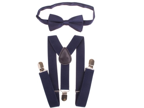 Zestaw muszka i szelki dziecięce komplet na okazję dla chłopca - wzór 7