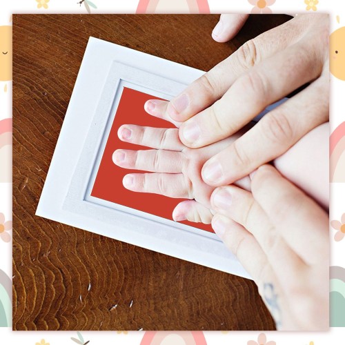 Zestaw do odcisków stópki rączki dziecka - czerwony