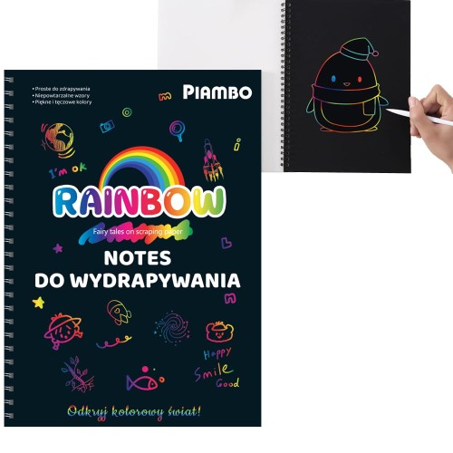Notes do zdrapywania wydrapywanka tęczowa 26x19 cm