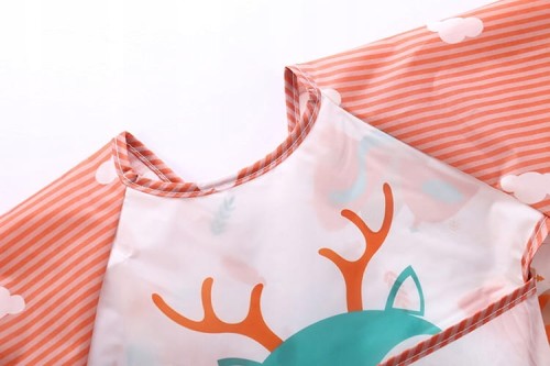 Fartuszek śliniak do karmienia rękawy kieszonka