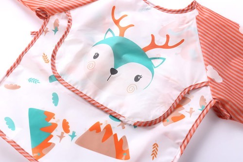 Fartuszek śliniak do karmienia rękawy kieszonka