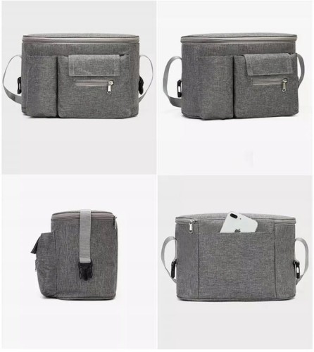 Torba do wózka organizer 3w1 dla mamy i taty - szara