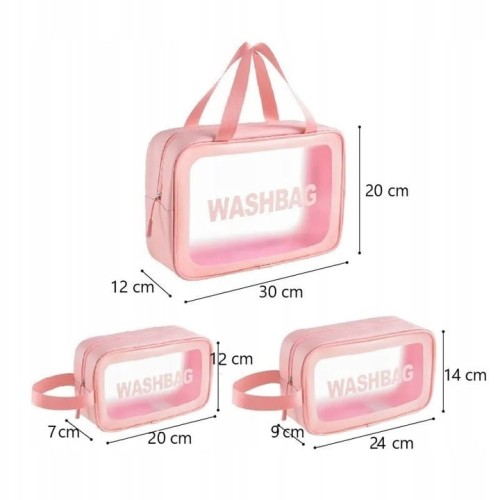 Kosmetyczka Podróżna duża Zestaw 3 sztuki  - Czarna