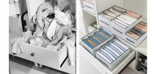 Organizer na ubrania pudełko do szafy garderoby z przegródkami