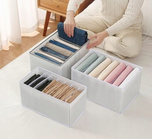 Organizer na ubrania pudełko do szafy garderoby z przegródkami