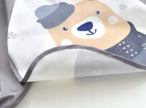 Fartuszek śliniak ochronny z rękawami i odpinaną kieszonką do BLW rozszerzania diety 