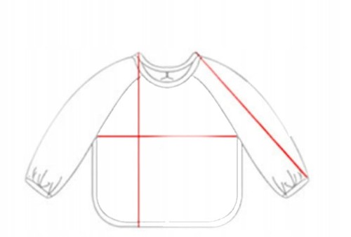 Fartuszek śliniak ochronny z rękawami i odpinaną kieszonką do BLW rozszerzania diety 