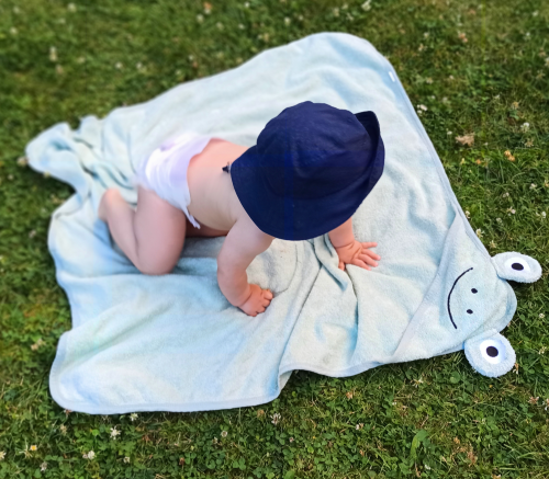 Okrycie kąpielowe ręcznik do kąpieli z kapturkiem 100% bawełna chłonny dla niemowlaków i dzieci