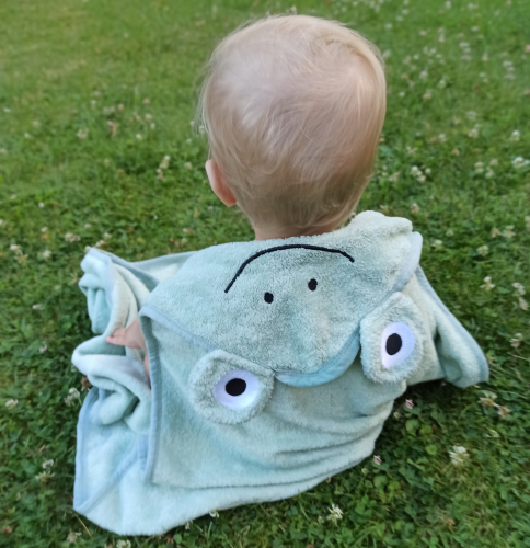 Okrycie kąpielowe ręcznik do kąpieli z kapturkiem 100% bawełna chłonny dla niemowlaków i dzieci