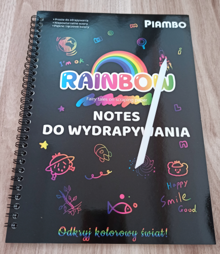 Notes do zdrapywania wydrapywanka tęczowa 26x19 cm