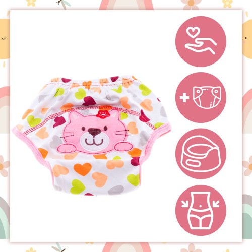 Majtki pieluchy treningowe do nauki sikania odpieluchowania 12-16 kg  model 17 kotek