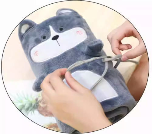 Kocyk koc polarowy otulacz maskotka dla dziecka 