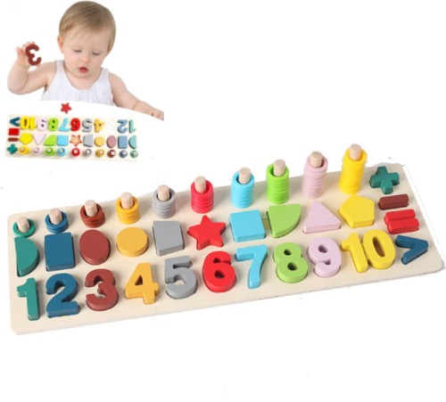 Układanka drewniana sorter edukacyjny montessori XM-007